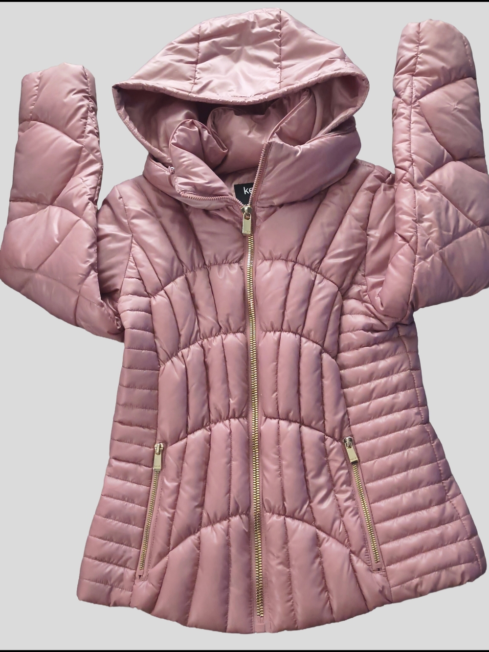 Kensie Rose Quilted Hooded Puffer Jacket